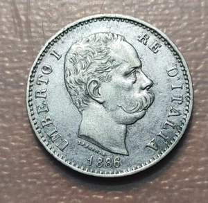 ITALIA REINO HUMBERTO I UMBERTO I 1 LIRA 1886 MBC+ - Picture 1 of 2