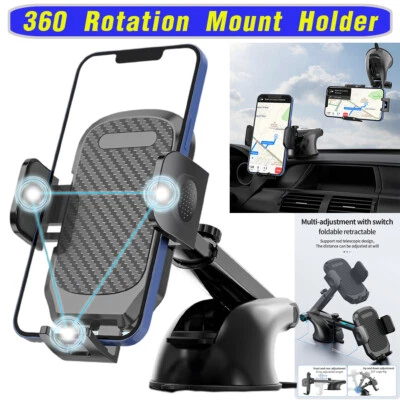 Universal Car Mount Holder Stand Windshield Dashboard For iPhone 5 6 7 8 Plus SE - Image 1 of 4