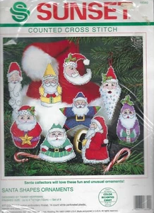 Dimensions Sunset Christmas Ornaments Santa Collection cross stitch kit #Z37 - Picture 1 of 3