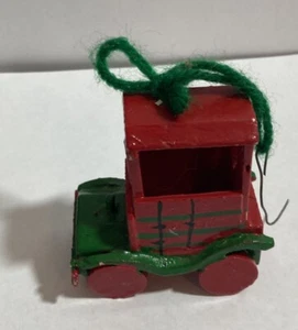 Wooden Truck Christmas Ornament  Vintage - Picture 1 of 5