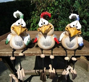 3X Hühner Deko Gartendeko Für Draußen Figuren, Keramik Huhn TierfigU Office Deko - Bild 1 von 16