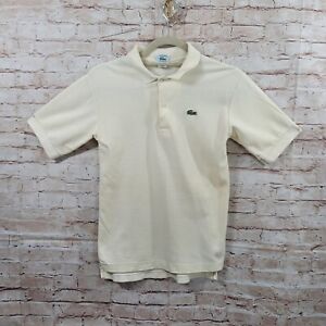 Vintage Izod Lacoste Shirt Boys Size 18 Yellow Polo Crocodile Logo. Made in USA