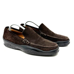 Michael Toschi 8312 Men's Size 8.5 CIS Equipped Brown Suede Loafers Shoes Italy - Imagen 1 de 11