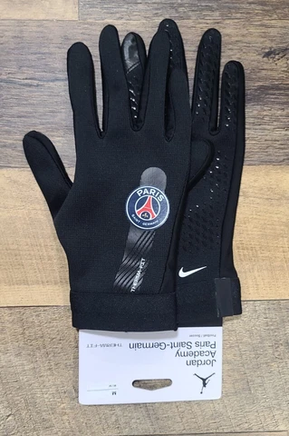NEW Size M Nike Men's Paris Saint-Germain Jordan Academy Gloves Black Therma-FIT Cover
