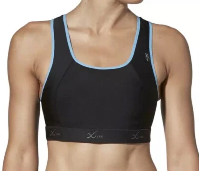 X CW-X - Xtra Support Running Bra III Women's - Size 36DD - Black/Periwinkle - Image 1 of 4
