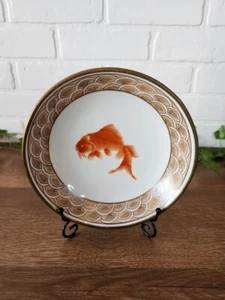 Vintage Messing & Porzellan Koi Deko Teller - Bild 1 von 2