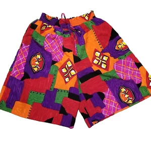 Maggie Sweet Shorts Womens Small Vintage 80s 90s Colorful Casual Patchwork Retro - Picture 1 of 11