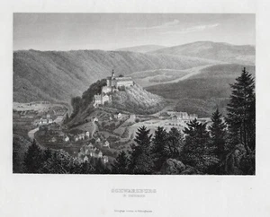 Schwarzburg Saale Originaler Stahlstich um 1870 - Picture 1 of 1