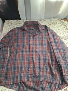 Vtg 80s 90s  Members Only Mens Plaid Button Down Long Sleeve Shirt Large Collar - Picture 1 of 7