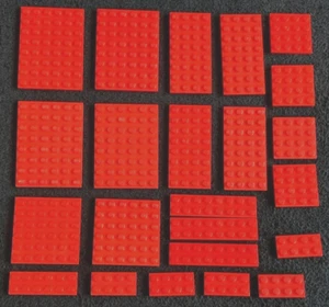 LEGO Red Plates Bundle Flat Base x23 Pieces Parts Building Floor Lot 4x4 6x6 6x8 - Picture 1 of 7