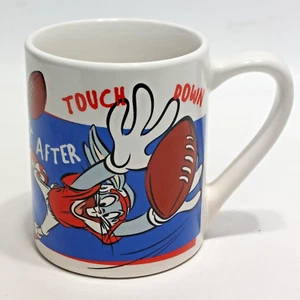 Bugs Bunny Looney Tunes Gibson Coffee Mug Football Vintage Blue Cartoons 90s - Picture 1 of 4