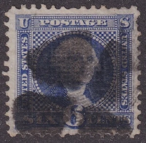 MATT'S STAMPS SCOTT #115 6-CENT GEORGE WASHINGTON, G GRILL, USED VF/XF-85 CV$325 - Picture 1 of 3