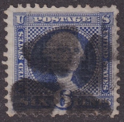 MATT'S STAMPS SCOTT #115 6-CENT GEORGE WASHINGTON, G GRILL, USED VF/XF-85 CV$325 - Image 1 of 3