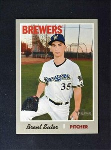 2019 Topps Heritage Base #387 Brent Suter - Milwaukee Brewers