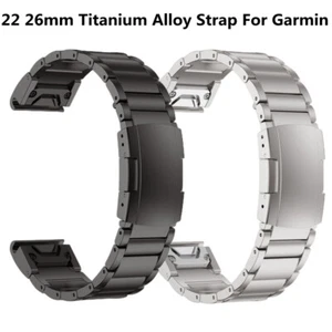 Banda de metal de titanio de ajuste rápido para correa Garmin Fenix 7X 7 6 6X Pro 5 5X Plus 3HR - Imagen 1 de 16
