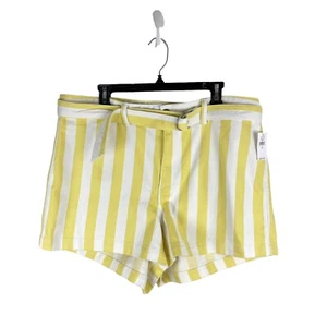 Pantaloncini donna Gap "Khaki Short" taglia 18 gialli bianchi righe vita alta nuovi con etichette - Foto 1 di 10