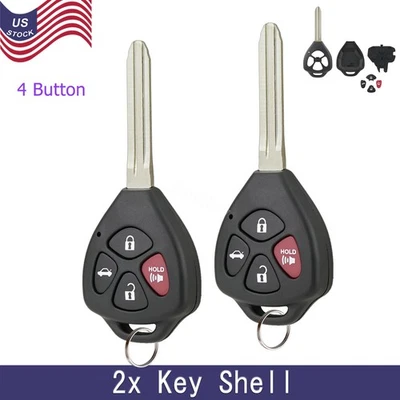 Repuesto de 2 fundas para llaves remotas para Toyota Corolla 2009-2013 4 botones Foto 1 de 4