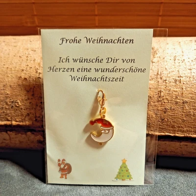 Weihnachtlicher Emaille Anhänger Mond Charm Bettelarmband Tasche - Bild 1 von 2