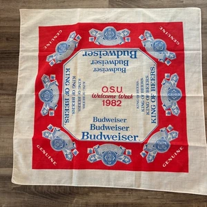 Budweiser Bandana King Beer Scarf Handkerchief Ohio State Welcome Week 1982 - Picture 1 of 4