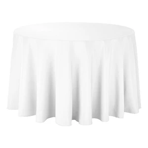 1 Stck. 108 Zoll Runde Stoff Leinen Tischdecke - Weiß - Hochzeit Restaurant fd - Bild 1 von 8