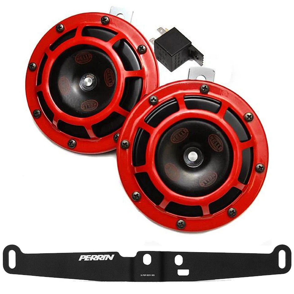 HELLA Supertone 12V High / Low Tone Twin Horn Kit for 08-14 Subaru WRX STI (Red) - Image 1 of 2
