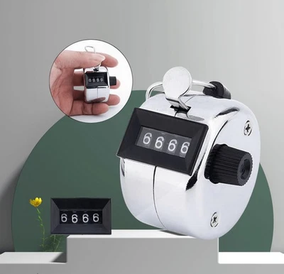 4 Digit Tally Counter Hand Held  Number Clicker Mechanical Manual Counting Click - image 1 of 4