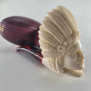 9MM gefilterte Indianer Block Meerschaumpfeife Handarbeit CPW Meerschaum #44 - Bild 1 von 12