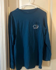 Camiseta Marfil Ella Manga Larga, TALLA S, Azul Teal, Elefante, Bolsillo, Camiseta Gráfica - Imagen 1 de 3