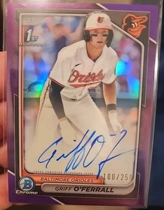 2024 Bowman Chrome Draft Purple Refractors Mango O'Ferrall 1st Rookie Auto/250 - Imagen 1 de 4