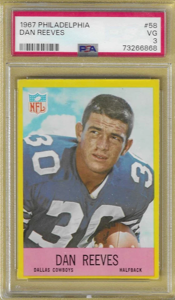 1967 Philadelphia Dan Reeves Cowboys RC PSA 3 - Image 1 of 1