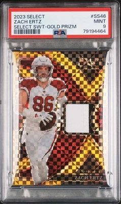 2023 Panini Select Zach Ertz Gold Patch Prizm 1/10 PSA 9 Cardinals - Image 1 of 2