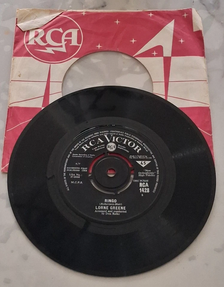 Lorne Greene - Ringo/Bonanza (,1964 7inch Vinyl Single) VG Foto 1 de 4