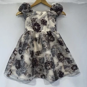 Rare Editions Girls Size 6 Short Sleeve Cap A-Line Floral Dress - Picture 1 of 15