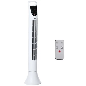 HOMCOM 36in LED Tower Fan w/ Remote, White , Refurbished - Picture 1 of 11
