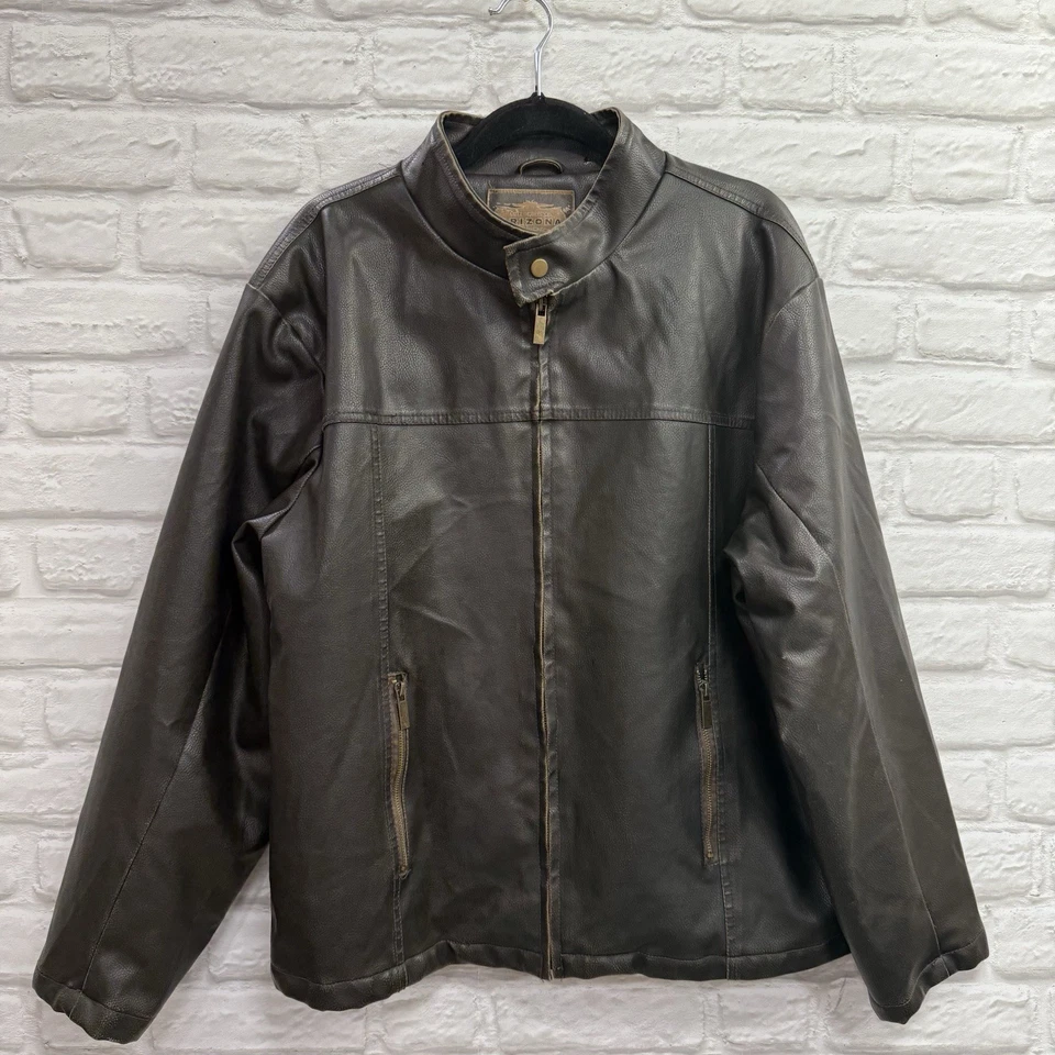 Chaqueta de Motociclista de Cuero Marrón Y2K De Colección Para Hombre XL Soplador Fonzie Abrigo Imitación Cuero Foto 1 de 4