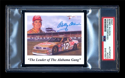 BOBBY ALLISON SIGNED PHOTOGRAPH CARD MINT PSA/DNA AUTOGRAPHED NASCAR HOF - Image 1 of 2