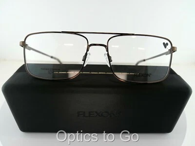 FLEXON H-6071 (210) BROWN 56-16-145 FLEXIBLE TITANIUM XL Eyeglass Frames - Image 1 of 4