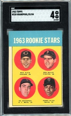 TONY OLIVA Rookie 1963 Topps SGC 4 VG EX RC Kranepool HOF Twins Pedro Oliva - Image 1 of 2