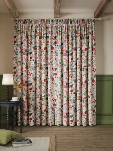 John Lewis Fruit Tree Pencil Pleat Pair Blackout Curtains 228x228cm - Multi A - Picture 1 of 5