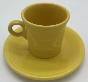 Fiesta Yellow Fiestaware Coffee Cup Mug and Saucer Set Homer Laughlin - Picture 1 of 5