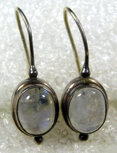 ARTISAN STERLING LABRADORITE HANDMADE Vintage Wire EARRINGS - Picture 1 of 5