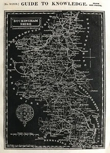 1833 Antique map - Buckinghamshire - from Pinnock's Guide to Knowledge - Picture 1 of 3