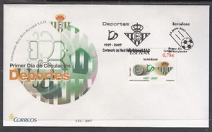 España Spain 4341 2007 Cent. Real Betis Balompié SPD Sobre Primer Día - Imagen 1 de 1