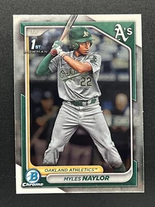 2024 Bowman Chrome Myles Naylor #BCP-136 1st Athletics Baseball Card - Picture 1 of 2