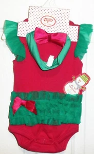Baby Gear My 1st Christmas Red & Green Bodysuit TuTu & Headband Size 3-6 M NEW - Picture 1 of 2