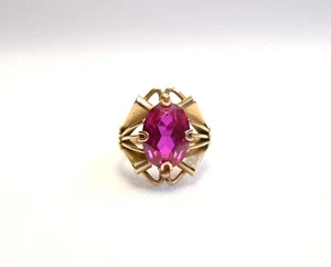 Russischer Roségold Vintage Ring mit Rubin 14k 583 UdSSR sowjetisch - Bild 1 von 8