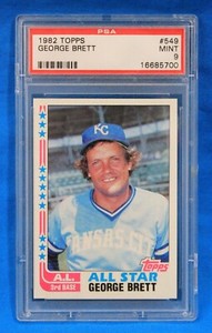 1982 TOPPS # 549 George Brett PSA 9 MINT # 16685700  KANSAS CITY ROYALS !!!!!