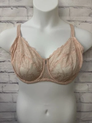 Sujetador Natori 40DDD llamativo ajuste completo encaje sin forro con aros 746211 rosa. Foto 1 de 4