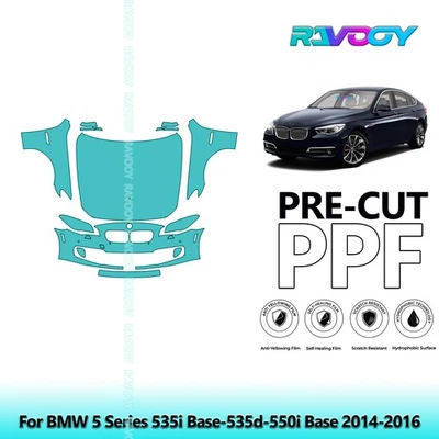 Paint Protection PPF Kit For BMW 5 Series 535i Base-535d-550i Base 2014-2016 - Image 1 of 4