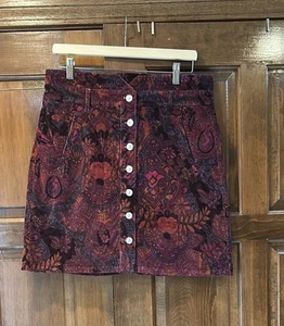 Anthropologie Pilcro Cord hoch tailliert Blumen Minirock Gr 14 - Bild 1 von 8
